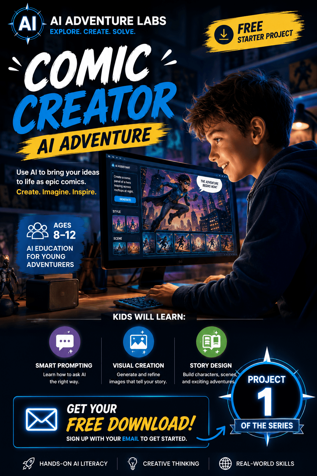 AI Adventure Lab comic creator product artwork