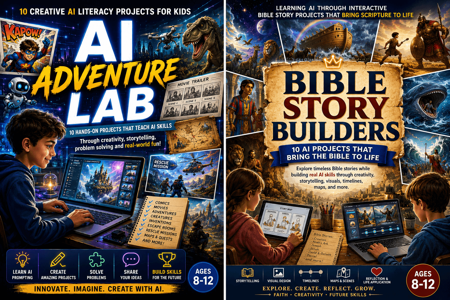 AI Adventure Lab and Bible Story Builders product overview